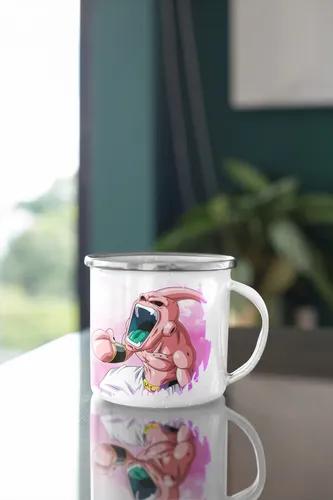 Taza Enlozada Con Majin Buu - Diversión Dragon Ball Z Blanco Regalo Majin Buu