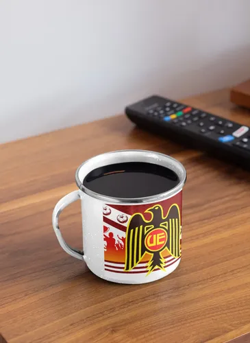 Taza Lechero Enlozado Deporte Unión Española Fútbol Chileno Blanco Regalo