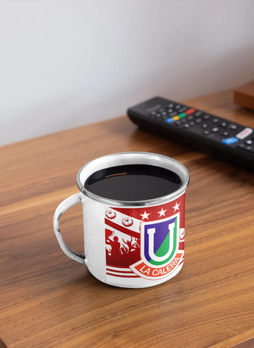 Taza Lechero Enlozado Deportes Unión La Calera Fútbol Chile Blanco Regalo