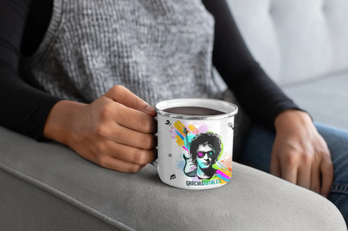 Taza Enlosado Soda Stereo Gracias Totales Blanco Gracias Totales