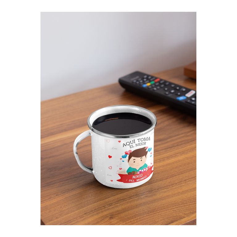 Taza Enlozada Novio Ideal - Sorbos de Amor