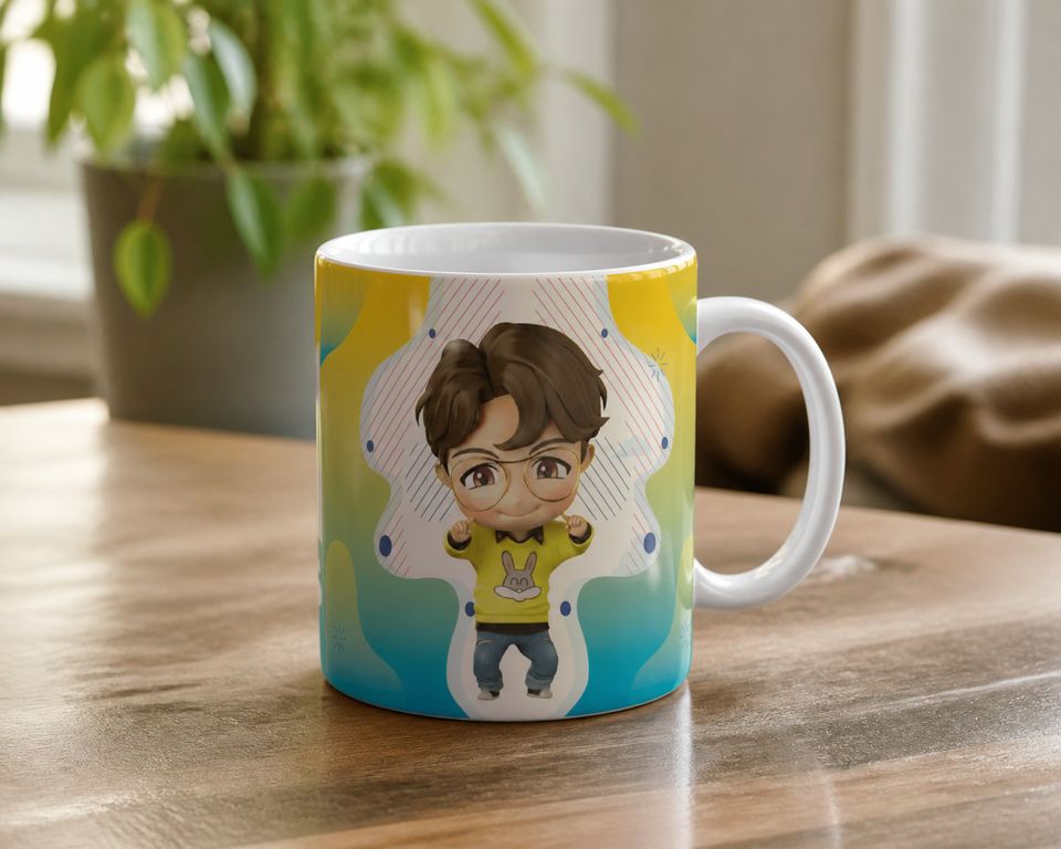 Taza BTS J-Hope Chibi Cerámica Coleccionable
