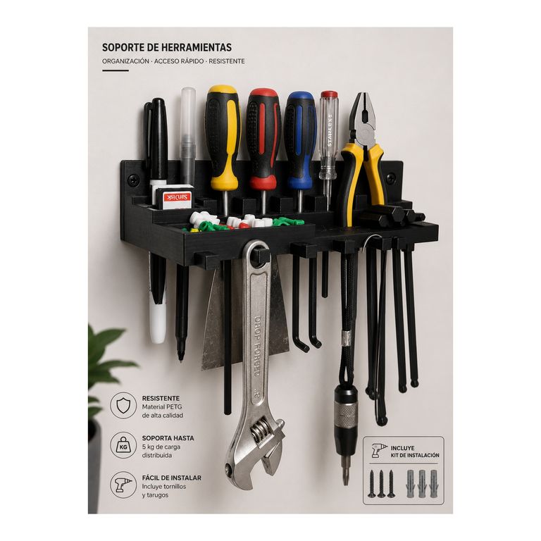 Soporte herramientas Organizador - Montaje en pared