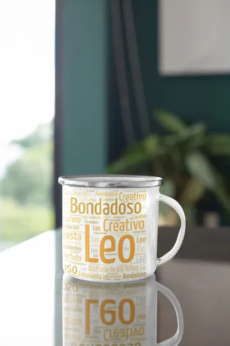 Taza Enlozada Leo - Realeza Y Esplendor Blanco Signos Zodiaco