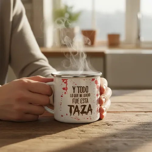 Taza Enlozada Zombie - Apocalipsis Ahora Blanco
