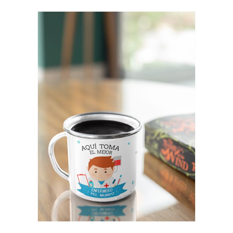Taza Enlozada Entre Turnos y Tés - Enfermero