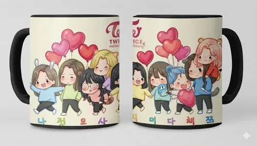 Taza Magica Twice Kpop Negro Twice Kpop