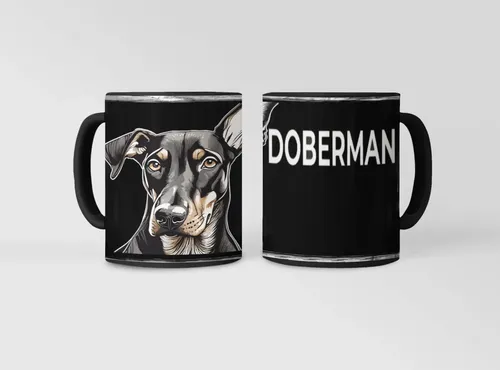 Taza Mágica Mascota Doberman Nobleza Y Vigilancia Negro Mascota