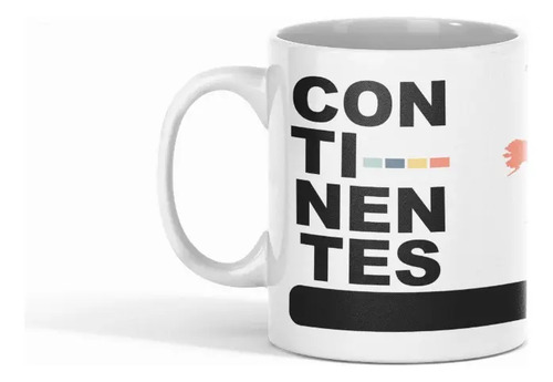 Taza Tazon Continentes Y Océanos Del Mundo Didáctica Blanco