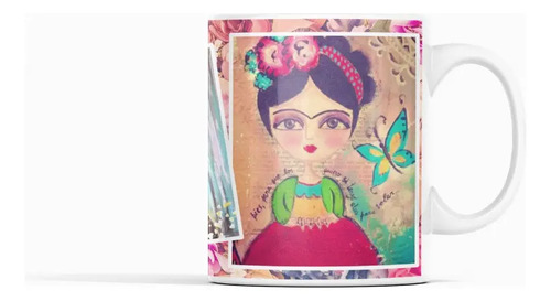 Taza Frida Kahlo Eterna - Pasión Inmortal Blanco
