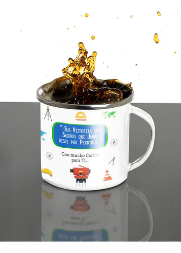 Taza Enlozada Café Y Coordenadas - Día De Topógrafo