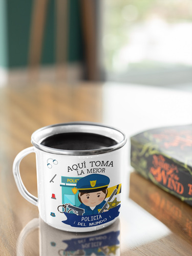 Taza Enlozada Justicia, Orden Y Café
