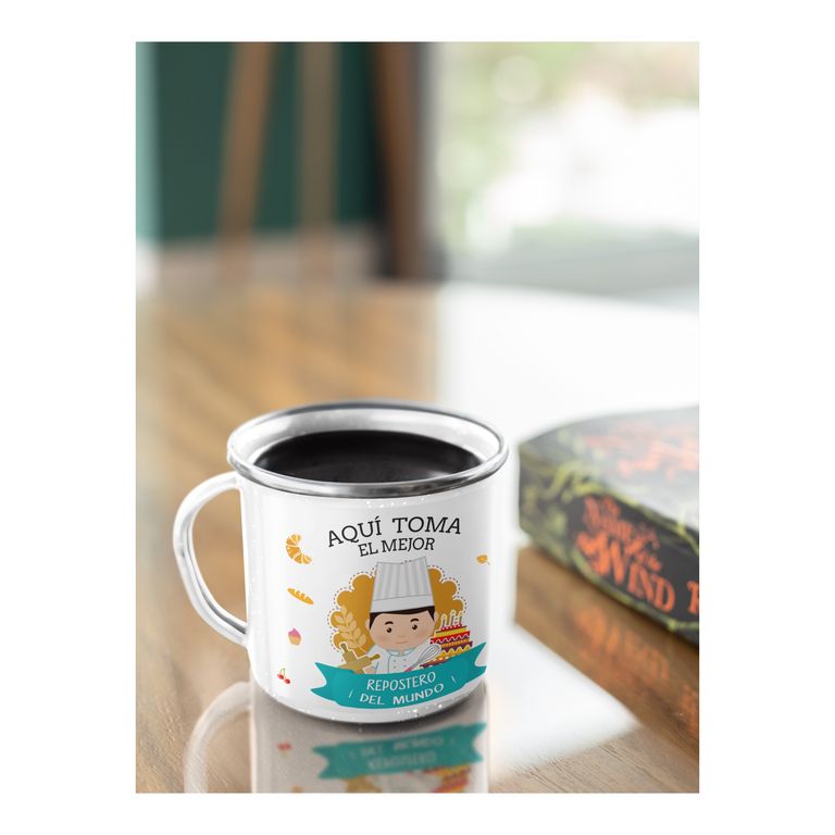 Taza Enlozada Creatividad y Café - Día de Repostero