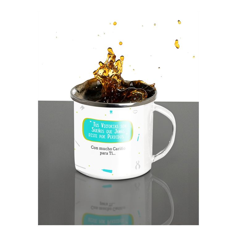 Taza Enlozada Entre Muelas y Mocas - Odontólogo