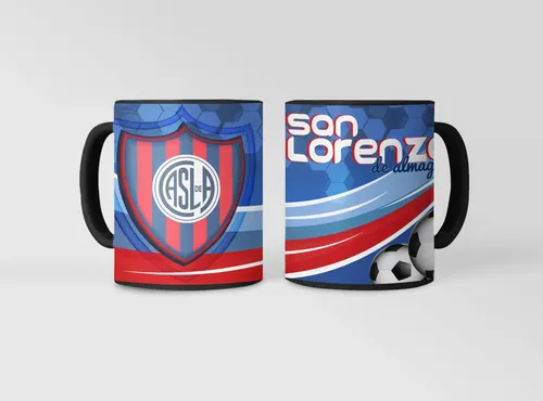 Taza Equipo De Fútbol Argentino San Lorenzo Pasión Cuerva Negro