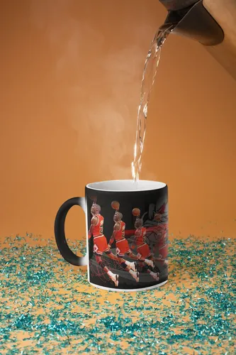 Taza Magica Chicago Bulls Michael Jordan Nba Negro Chicago Bulls Michael Jordan