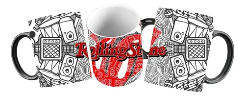 Taza Mágica Rock-the Rolling Stones Mick Jagger Negro The Rolling Stones Mick