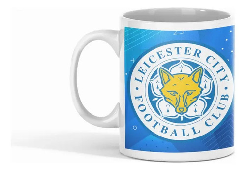 Taza Leicester Regalo Ideal Para El Novio Fan Del Fútbol Blanco