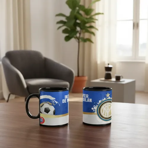 Taza Magica Ac Milan Futbol Italiano Rossoneri Champions Negro Fútbol