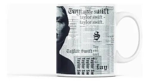 Taza Taylor Swift Diseño Exclusivo Reputation Blanco