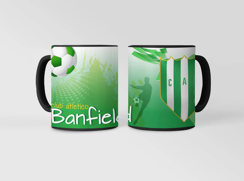 Taza Equipo De Fútbol Argentino Banfield Espíritu Taladro Negro