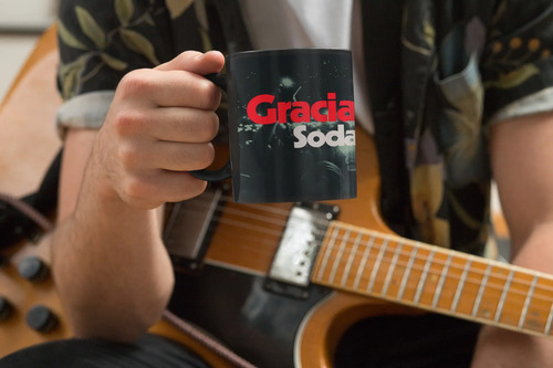 Taza Mágica De Soda Stereo - Gracias Totales- Bandas De Rock Negro Gracias