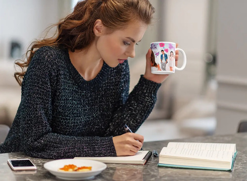 Taza Cantos Y Corazones De Violetta Blanco