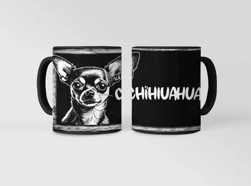 Taza Mágica Mascota Chihuahua Estilo Y Personalidad Negro Mascota