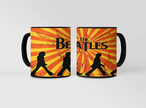 Taza Mágica De The Beatles - Bandas De Rock 01 Negro The Beatles