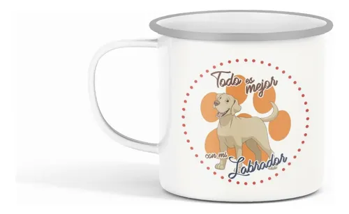 Taza Enlozada Labrador - Alegría Labradora Blanco Labrador Regalo