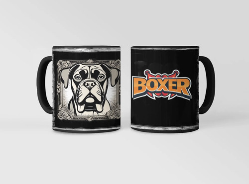 Taza Mágica Mascota Boxer Energía Y Lealtad Negro Mascota