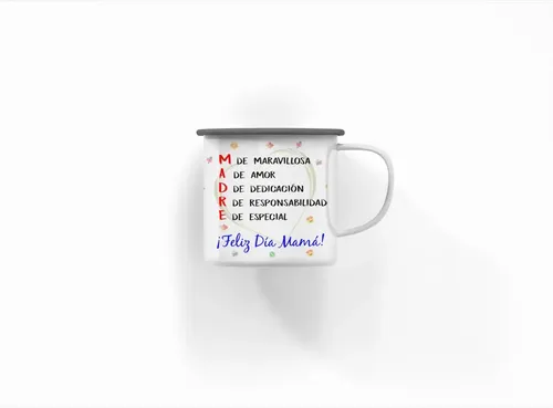 Taza Enlozada Mamá Amiga - Amor Incondicional Blanco Mamá Incondicional