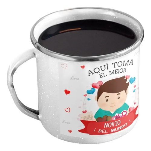 Taza Enlozada Novio Ideal - Sorbos De Amor Blanco Novio Ideal