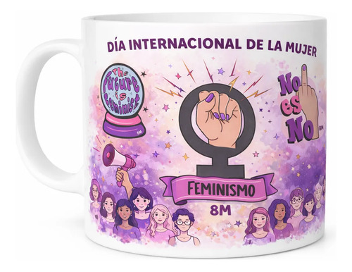 Taza Feminista 8m Lucha Feminista 350 Ml Violeta Oscuro