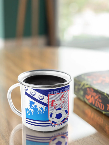 Taza Lechero Enlozado Club Deportes Melipilla Fútbol Chileno Blanco Regalo Club
