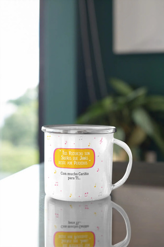 Taza Enlozada Entre Notas Y Café - Cantante