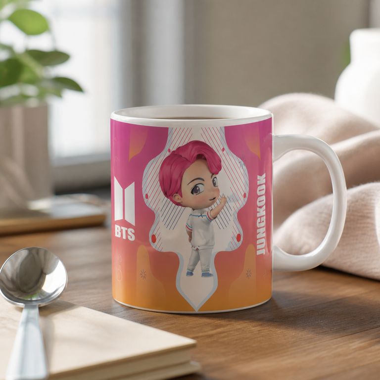 Taza BTS Jungkook Chibi Cerámica Kpop Fan