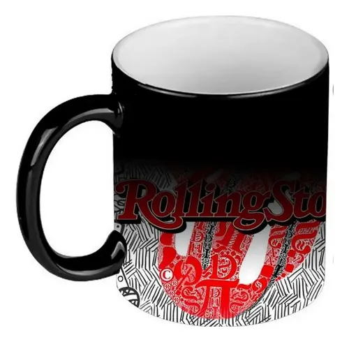 Taza Mágica Rock-the Rolling Stones Mick Jagger Negro The Rolling Stones Mick