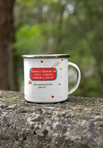 Taza Enlozada Novio Ideal - Sorbos De Amor Blanco Novio Ideal