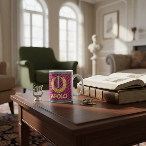Taza Apolo - Dios Del Sol Y Las Artes Mitología Griega Blanco