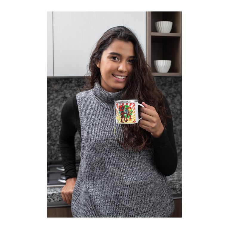 Taza Enlozada Iron Man & Deadpool - Duelo de Ingenios