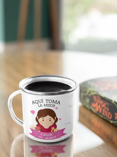 Taza Enlozada Esposa - Amor En Cada Sorbo Blanco Amor En Cada Sorbo