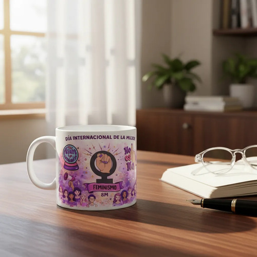 Taza Feminista 8m Lucha Feminista 350 Ml Violeta Día Internacional 8m