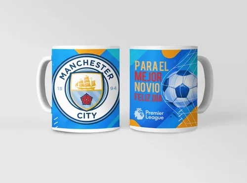 Taza Manchester City Ideal Para El Novio Futbolero Blanco