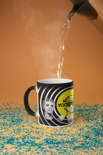 Taza Mágica De Soda Stereo Gustavo Cerati- Bandas De Rock 02 Negro Soda Stereo