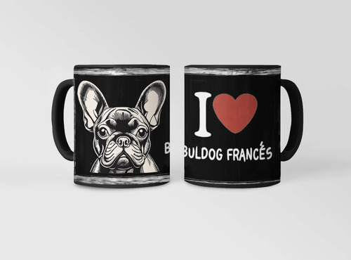 Taza Mágica Bulldog Francés Encanto Canino Negro Mascota
