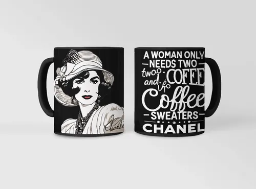Taza Mágica Coco Chanel Moda Y Estilo Negro Moda