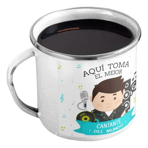 Taza Enlozada Entre Notas Y Café - Cantante