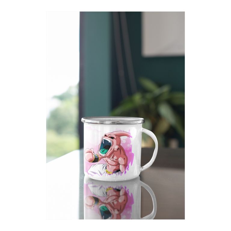 Taza Enlozada Con Majin Buu - Diversión Dragon Ball Z