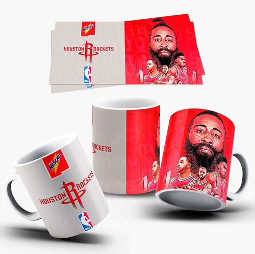 Taza Mágica Houston Rockets - Colección Nba Negro Nba